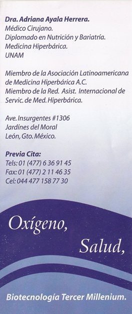 Nutrioxi, Cámara Hiperbárica, León, Guanajuato