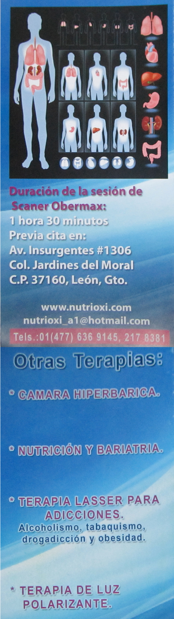 Terminal Agregar científico Nutrioxi Clínica de Medicina Hiperbárica en León, Guanajuato
