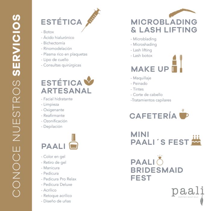 Paali Pamper Boutique Servicios