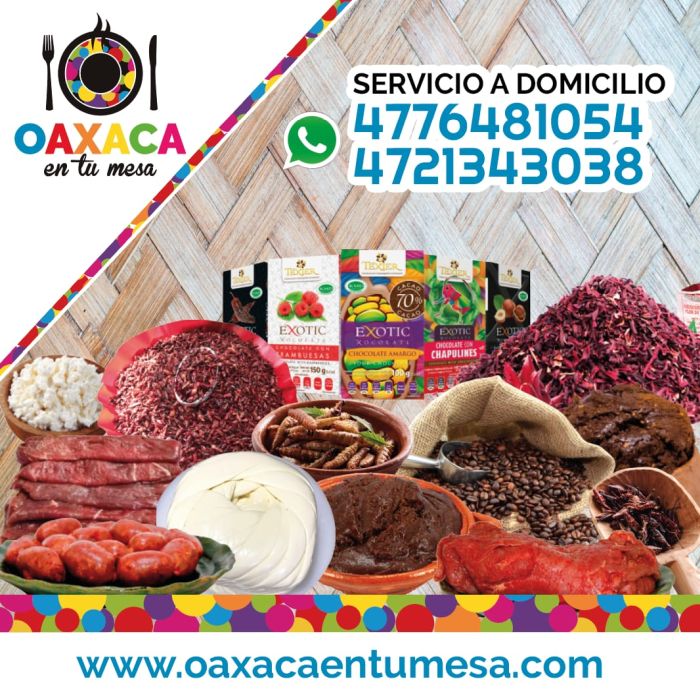 Oaxaca en tu mesa, productos oaxaqueños